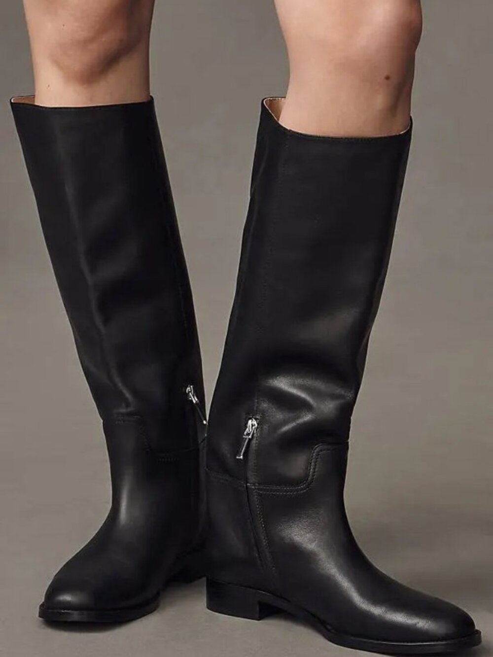 NEW Bibi Lou Classic Black Leather Knee High Riding Boots